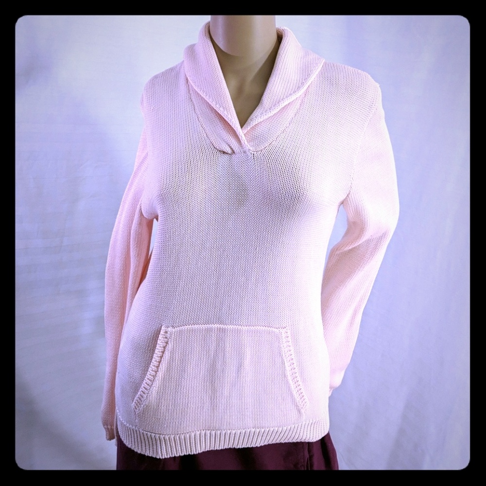 Ralph Lauren cotton shawl neck sweater pink M
